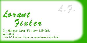 lorant fixler business card